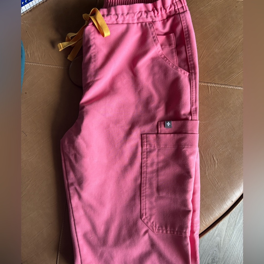 Neon Pink Figs Scrub Pants